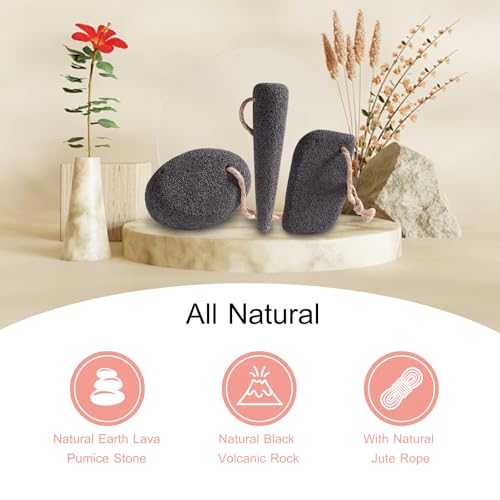 Natural Volcanic Pumice Stone Set for Feet - 3 Shapes Callus Remover
