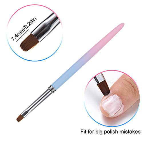 2 Pcs Nail Clean Up Brush Set - Acetone Resistant Round & Angled Tips