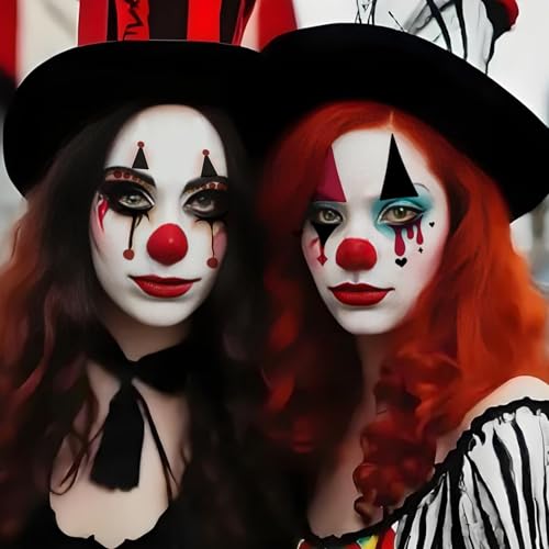Halloween Clown Face Tattoos - 8 Sheet Temporary Stickers