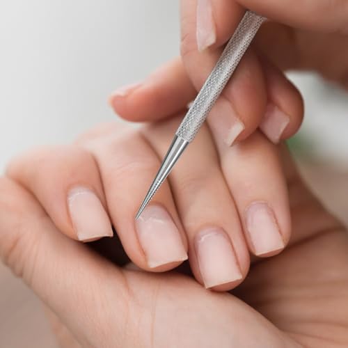 Silver 2-Pack Nail Cuticle Pusher Set Stainless Steel Manicure Tools