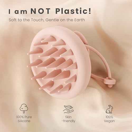 AIMIKE Scalp Massager - Silicone Shampoo Brush for Hair, Dandruff Removal & Hair Growth Stimulator - Exfoliator for Dry & Wet Scalp