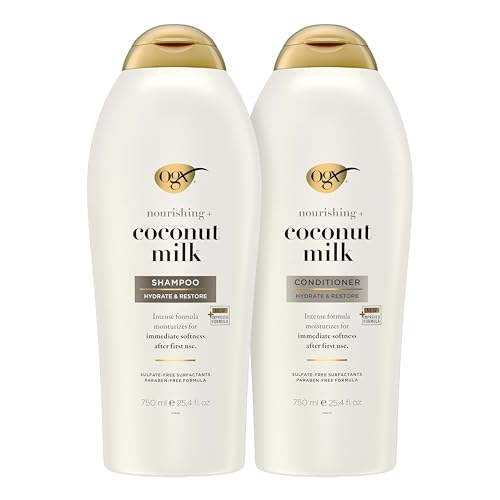 OGX Coconut Milk Shampoo & Conditioner Set, 25.4 FL OZ