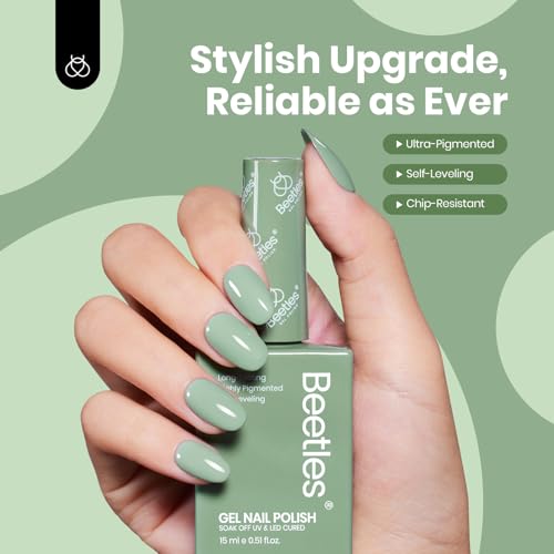 Beetles Sage Green Gel Polish - 15ml Soak Off UV LED