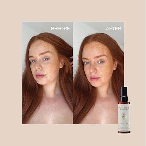 Self Glow by James Read - Sunblush Hydrating Tan Mist with Rosewater | Gradual Tanner to Plump + Tone | Lightweight, Buildable | Non-Allergen Fragrance, Non-Drying Alcohol (100mL | 3.4 fl oz)