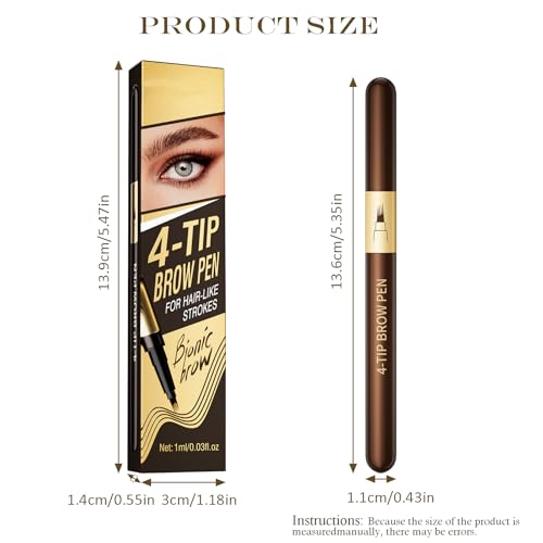 4-Tip Microblading Eyebrow Pencil Waterproof Brown