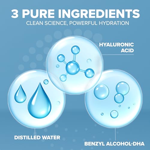 Hyaluronic Acid Serum for Skin 100% Pure Anti Aging Intense Hydration Moisture Non greasy Paraben free, Wrinkle Reducing and Brightening Serum (Pro Formula) 2oz
