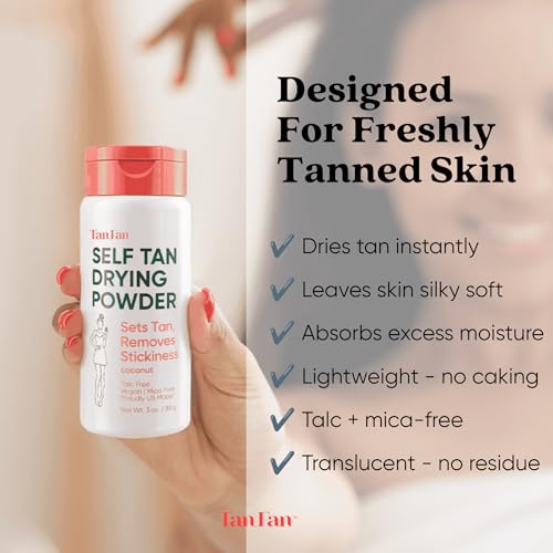 Tan Fan Self Tan Drying Powder Kit with Body Brush