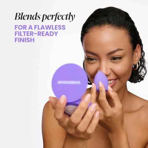 Wonderskin Curve Blender - Patent-Pending Makeup Sponge with Ergonomic Design for Seamless Blending & Contouring ? For Foundation, Creams & Powders
