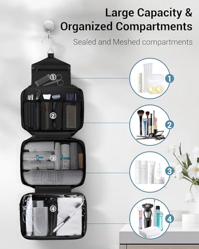 Maliton Hanging Toiletry Bag with 4 Compartments