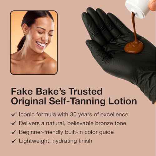 Fake Bake Original Self-Tanning Lotion ? Lasting, Natural-Looking Sunless Tanner for All Skin Tones ? Streak-Free, Buildable Color for Women & Men ? 6 oz