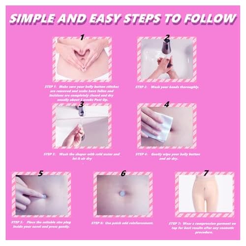 12PCS Ball-Shape Belly Button Plug Post Tummy Tuck Silicone Belly Button Shaper Tummy Tuck for Liposuction
