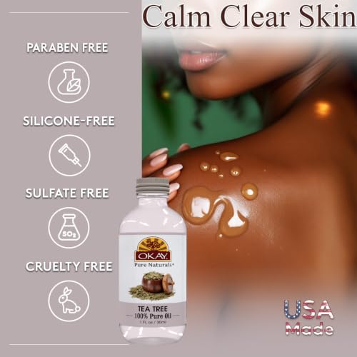OKAY 100% Pure Tea Tree Oil 1oz – Scalp & Acne Treatment