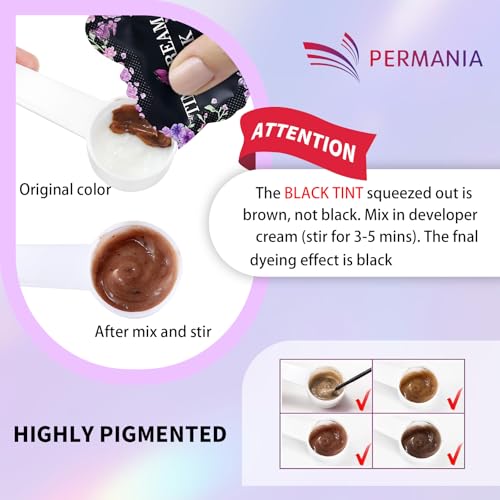 PERMANIA Lash Color Kit - Professional Black Tint, 8 Min Application
