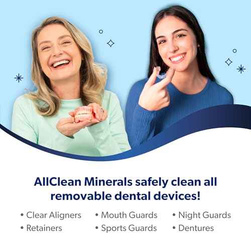 EverSmile AllClean Minerals ? Deep Cleaner for Retainers, Clear Aligners, Invisalign, Dentures, Night & Mouth Guards ? Removes Stains, Odors & Plaque in 3-Minutes ? Up to 120 Uses (300g), 2 Pack