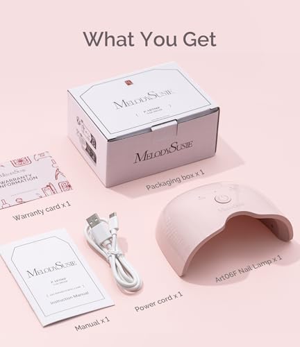 MelodySusie Pink UV LED Nail Lamp for Half-Cured Gel - Compact & Portable