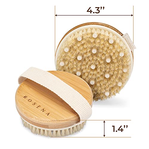 Dry Brushing Body Brush with Natural Boar Bristles