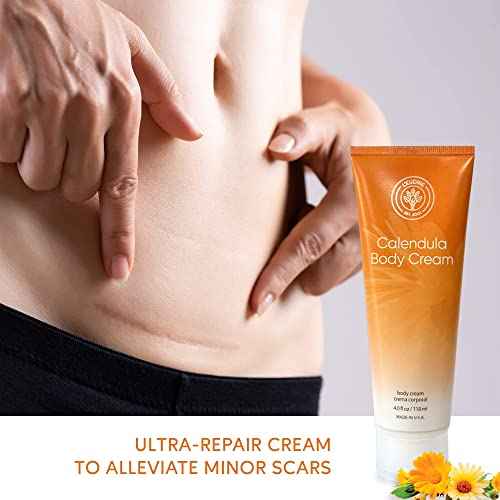 L¡¯EUDINE Calendula Cream ? Pack of 3-4fl oz Calendula Body Cream for Acne, Wrinkles, Fine Lines, Scars ? Calming and Soothing Repair Cream ? Natural Calendula Extract with Vitamin E, Echinacea