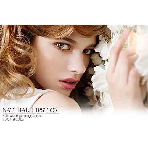 Mom's Secret Natural Lipstick, Made with Organic Ingredients, Rich in Vitamin E, Vegan, Paraben Free, Gluten Free, Cruelty Free, Made in the USA. 0.16 oz. (Peaches Galore)