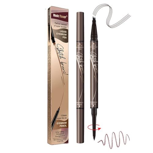 Microblading Eyebrow Pencil 2-in-1 with 4-Fork Tip, Waterproof