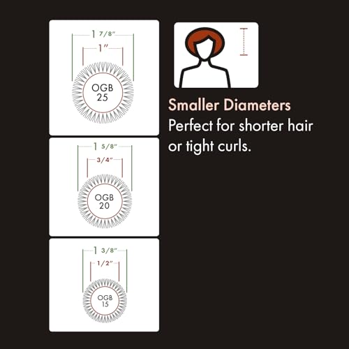 Olivia Garden OG Barber brushes with comfortable ball points tips, ergonomic non-slip handle, ionic technology, lightweight, for easy and quick styling on short hair, ideal for men grooming