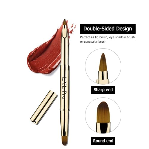 Gold Retractable Lip Brush | Double-Ended Makeup Brush