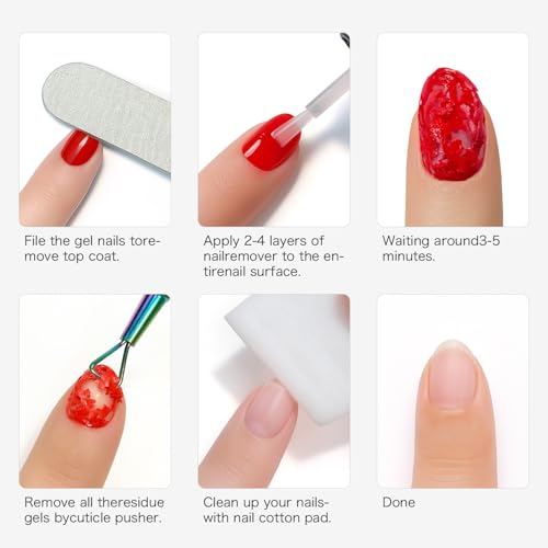 Fanisn Gel Nail Polish Remover Kit (2x15ml) - Fast 3-5 Min Acetone Free