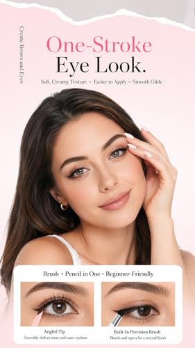 Liquid Gel Eyeliner Waterproof - Smudge-Proof, Dual-Ended with Brush