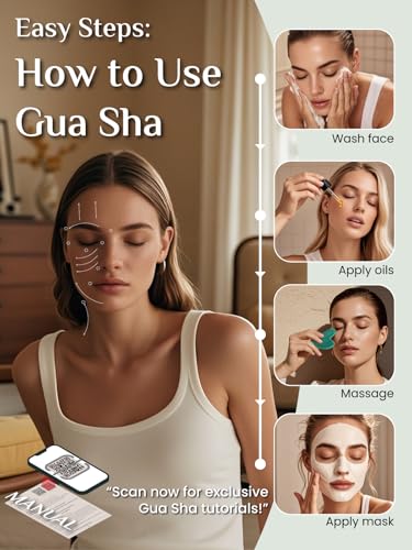 Green Jade Gua Sha Facial Tool for Jawline Sculpting & Puffiness Reduction - Rena Chris