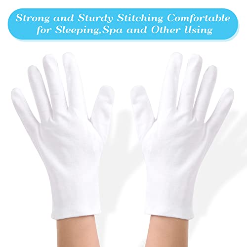 PAXCOO XL White Cotton Gloves - 6 Pairs for Moisturizing & Eczema