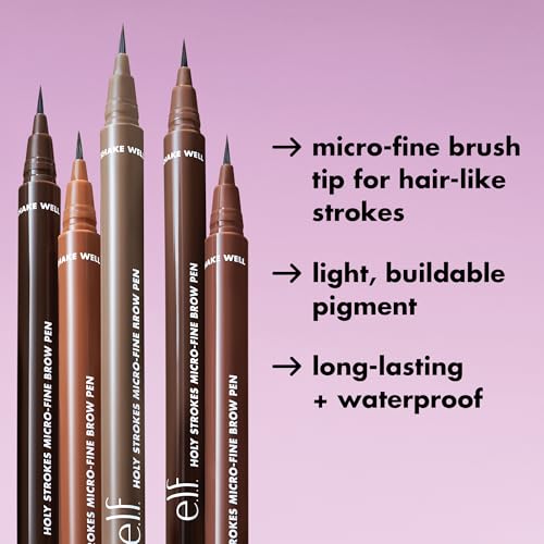 e.l.f. Holy Strokes Micro-Fine Waterproof Eyebrow Pen - Natural, Vegan & Cruelty-Free Auburn