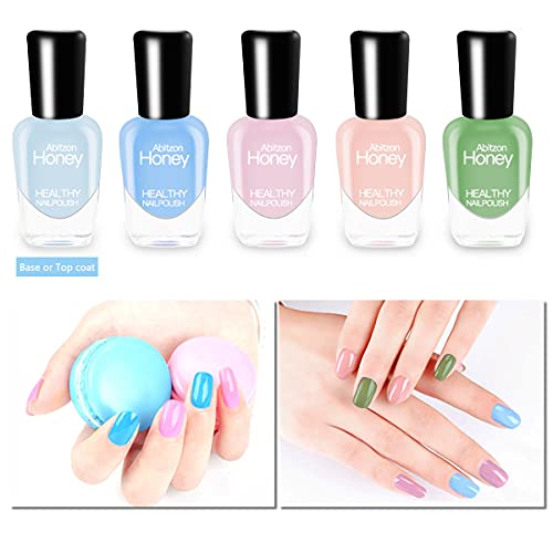 Abitzon Nail Polish Set (10 Bottles) - Water-Based Quick Dry