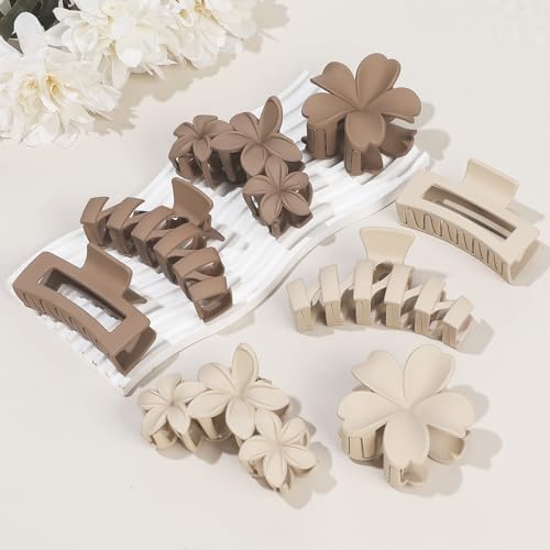 SMKSL 8 Pcs Flower Hair Clips Set for All Hair Types