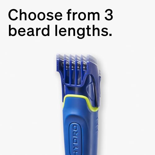 Schick Hydro Groomer ? Beard Trimmer for Men, Beard Groomer with 5 Razor Blades, Blue