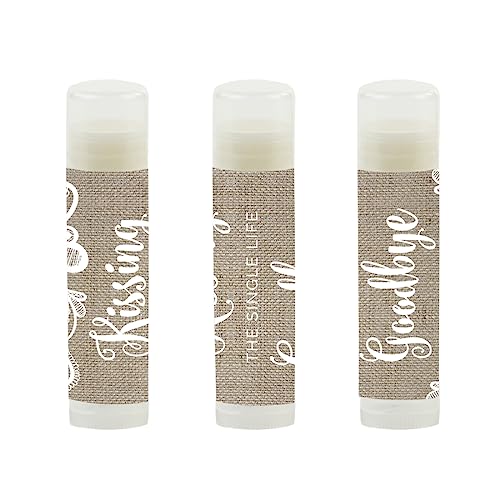 Andaz Press Bridal Shower Bachelorette Party Lip Balm Party Favors, Burlap Lace, Kissing The Single Life Goodbye, Bridesmaid Lip Gloss 12-Pack Bachelorette Party Favors Fall Bridal Shower Decorations