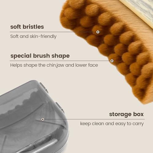MSQ Lymphatic Contour Face Brush, Lymphatic Drainage Massager for Chin & Neck, Ultra-Soft Facial Massage Brush for Jawline Sculpting, De-Puffing & Enhances Skincare Absorption, Skin Firming, 2PCS