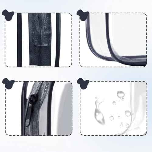 COSHAYSOO Clear Makeup Bag Sunscreen Pouch with Letter Patches Summer Beach Essential Stuff Accessories Birthday Christmas Gifts for Women Mom Teacher Nurse