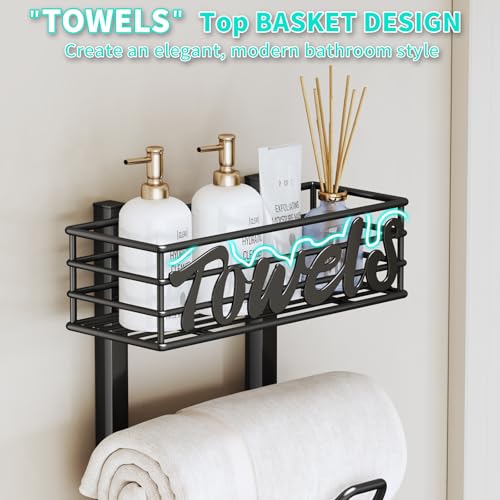 HapiRm Over The Door Towel Rack - 6 Tier Wall Mount Organizer