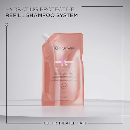 Kerastase Chroma Absolue Chroma Respect Shampoo Refill Pouch For Sensitized or Damaged Color-Treated Hair - Protects and Hydrates Fine To Medium Hair with Glycerin and Hyaluronic Acid