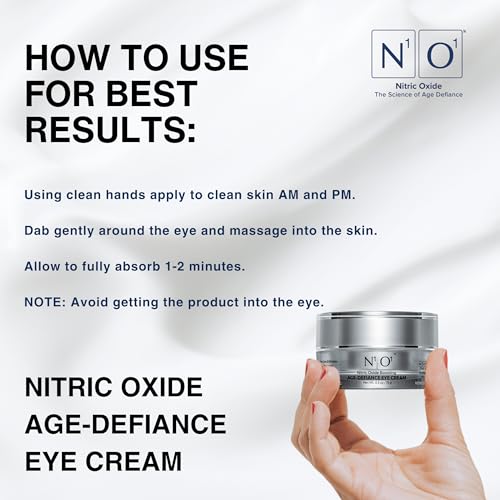 N1O1 Age-Defiance Eye Cream - Day & Night Moisturizer with Nitric Oxide, Hyaluronic Acid, Complex Peptides, Ceramides - Hydrating Eye Cream for Dark Circles, Wrinkles, Fine Lines, Puffiness - 0.5 oz.