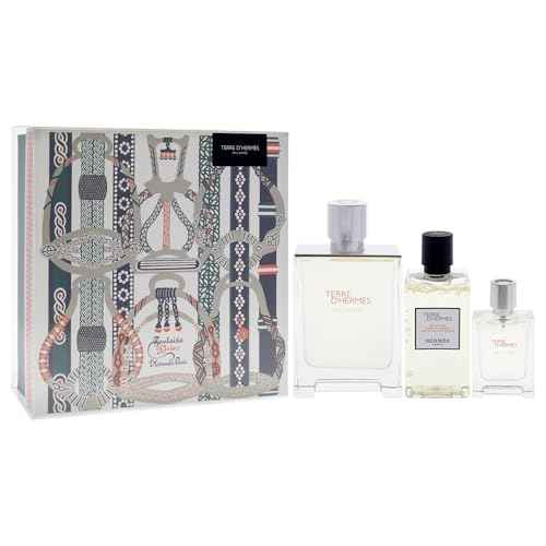 Terre DHermes Eau Givree by Hermes for Men - 3 Pc Gift Set 3.3oz EDP Spray, 0.41oz EDP Spray, 2.7oz Shower Gel