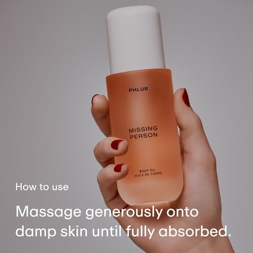 PHLUR Missing Person Body Oil For Women & Men - Lightweight & Nourishing - With Ceramide-Rich Oils & Skin-Mimicking Lipids - Bergamont, Musk, Orange & Sandalwood Floral Scented Body Oil (4 Fl Oz)
