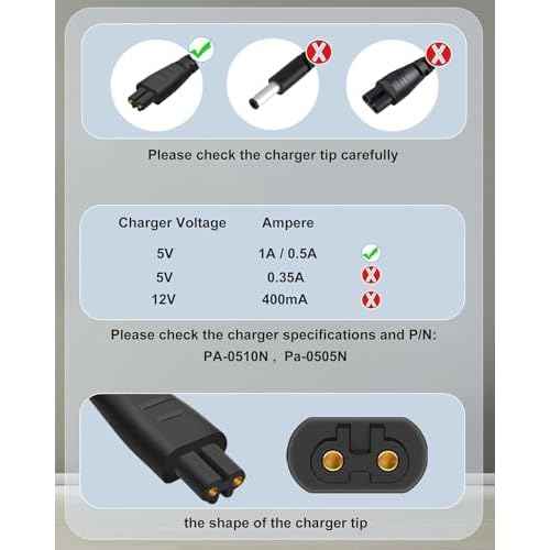 5V Charger for PA-0510N for Remington Shaver HC5870 HC4250 PF7500 PF7600 PG6250 PG6255 PG6170 PG6171 XF8550 XF8700 XR1400 XR1430 HC5950 Power Cord