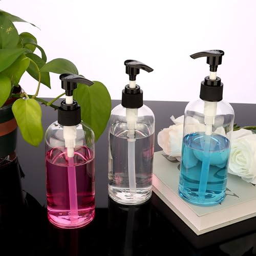 3 Pack 10oz Pump Bottles | Clear Refillable Dispensers