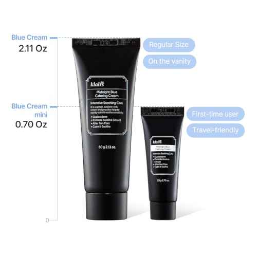 DearKlairs Midnight Blue Calming Cream, Soothing, Redness Relief Moisturizer, Hydrating, Fast Absorbing, Light Texture for Easy Use, Sensitive Skin Friendly 0.7 Oz (Pack of 1)