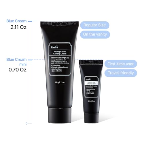 DearKlairs Midnight Blue Calming Cream - Sensitive Skin Moisturizer 0.7oz