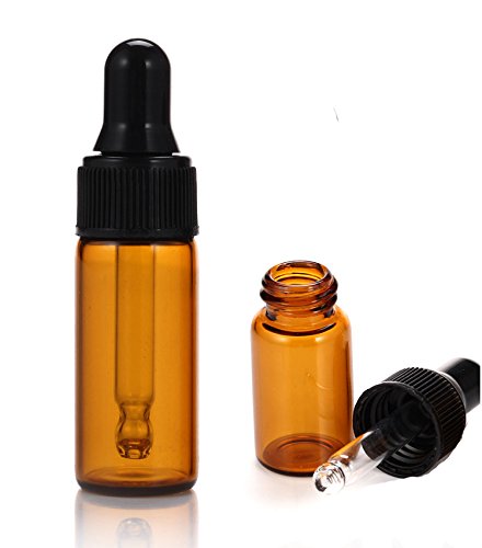 10pcs 5ml Amber Glass Bottles with Eye Dropper