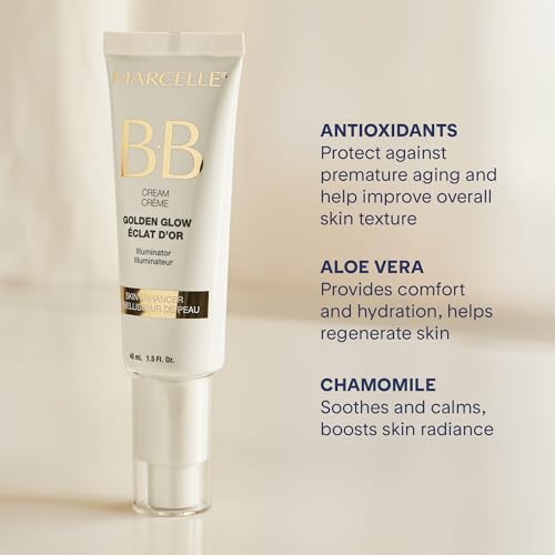 Marcelle Golden Glow BB Cream - Universal Tinted Moisturizer for Sensitive Skin 45mL