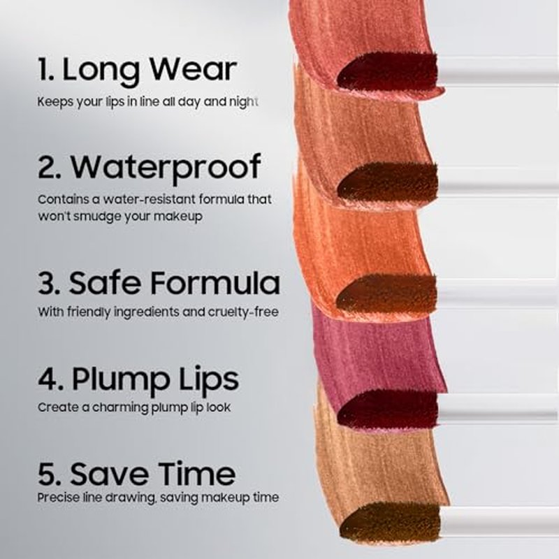 Lip Stain Peel Off Lip Liner - Long Lasting Comfortable Vivid Color Peel Lip Stain Smudge Proof Finish, Create A Charming Vibrant Lip Color Makeup For All Skin Types with All-Day (#05 Mauve)