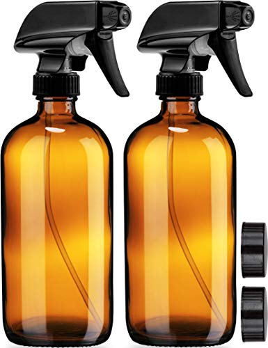 Sally's Organics 16oz Amber Glass Spray Bottles - 2 Pack