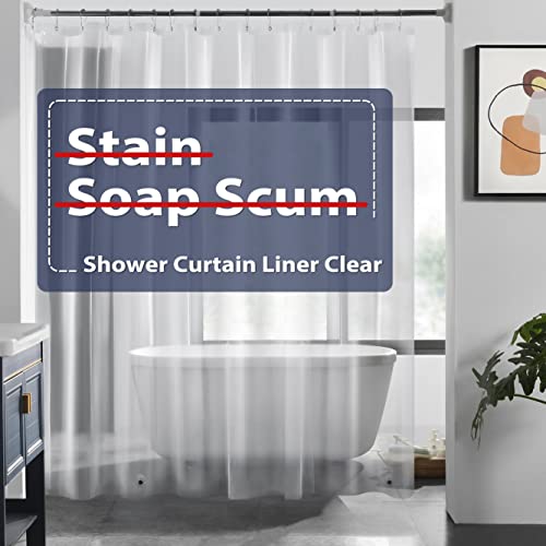 LOVTEX Clear Shower Curtain Liner with Magnets, Plastic Shower Liner Waterproof, 72x78 PEVA Lightweight Shower Liner Clear(4G Clear, 1PC)